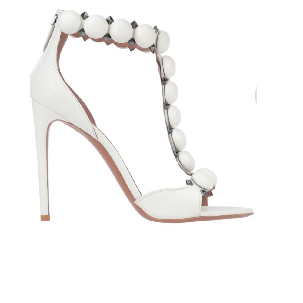 Alaia White Heels with Silver Accents